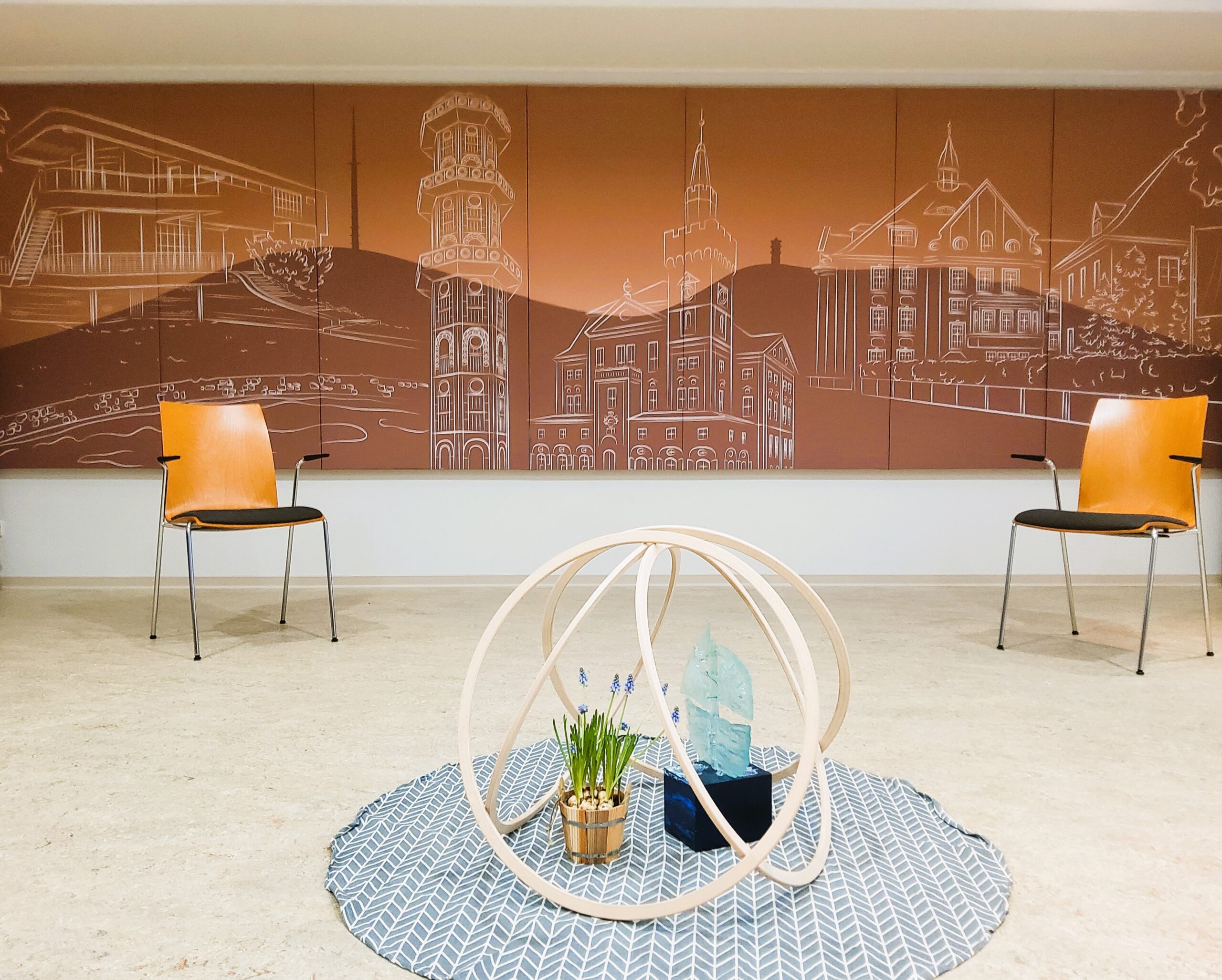 Mehrteilige Akustikwand