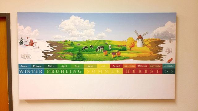 Magnetischer Jahreszeitenkalender für Raumakustik in Kitas und Schulen